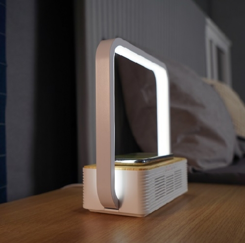 LED Bedside Night Light Touch Dimmer Table Lamps with Speaker and