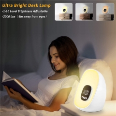 Bedside Wake Up Lamp Nightstand Night Light with Digital Clock and FM Radio A9S