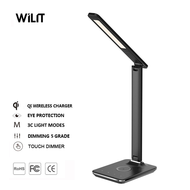 Led Desk Lamp With Wireless Charger, Led Work Table Lamp