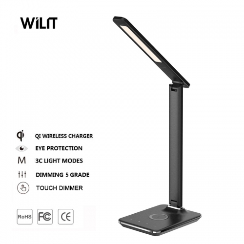 LED Office Table Lamps Desk Reading Night Light with Wireless Charger U12Q
