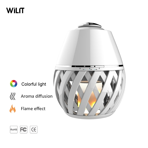 Air aroma diffuser with colorful RGB nightlight flame effect LED light