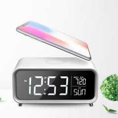 Bedside Night Light Table Lamps with Wireless Charger Digital Clock Bedroom A11C