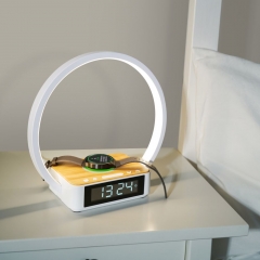 Bedside Night Light Table Lamp with Wireless Phone Charger and Digital Clock Bedroom B17