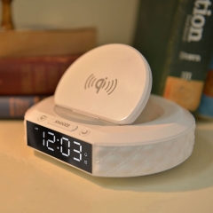 Digital Alarm Clock Bedside Night Light with Wireless Charger Phone Holder U23
