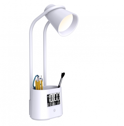 Multi Function LED Desk Lamp With Pen Holder LCD Display and USB Output