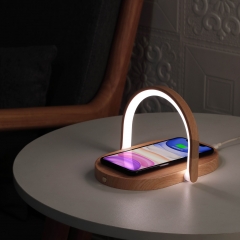 wireless charger led bedside lamp with adjustable holder